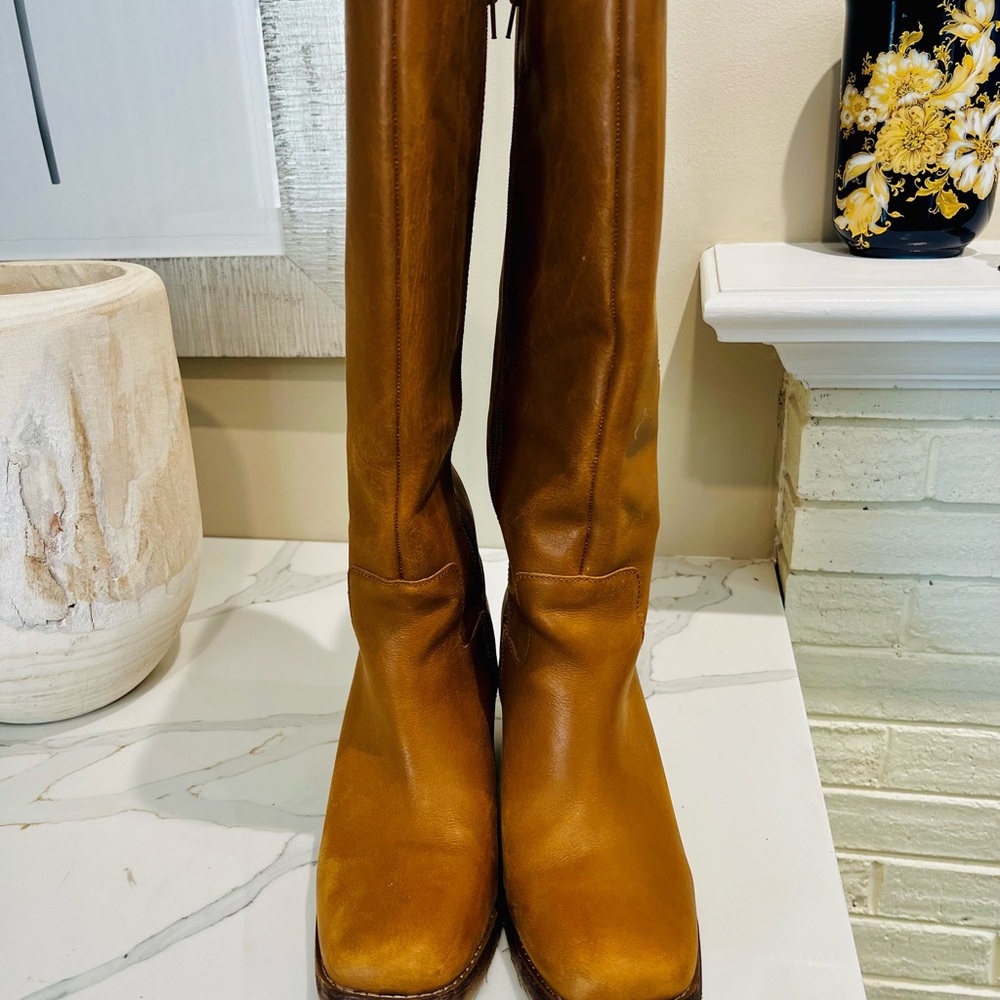 Crown Vintage boho festival 70’s knee high leather boot size 11 - Picture 4 of 8